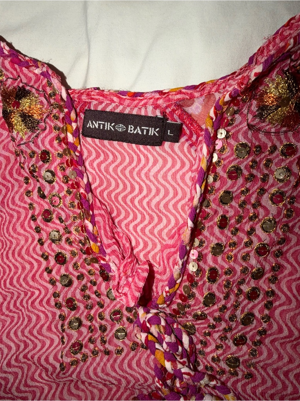 Antik Batik Hot Pink Embellished Tunic